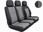 2+1 Huse Scaune Auto Fata pentru Peugeot Expert 2016+, Textil, Negru-Gri, 7 Piese