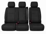2+1 Huse Scaune Auto Fata pentru Peugeot Expert 2016+, Textil, Negru, 7 Piese