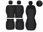 2+1 Huse Scaune Auto Fata pentru Peugeot Expert 2016+, Textil, Negru, 7 Piese