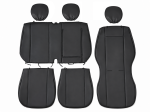 2+1 Huse Scaune Auto Fata pentru IVECO Daily 2015+, Piele Ecologica, Negru, 7 Piese
