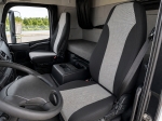 Set Huse Scaune Camion pentru Volvo FH12 2002-2012, Textil, Negru-Gri, 4 Piese