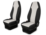 Set Huse Scaune Camion pentru Volvo FH12 2002-2012, Textil, Negru-Gri, 4 Piese