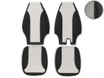 Set Huse Scaune Camion pentru Volvo FH12 2002-2012, Textil, Negru-Gri, 4 Piese