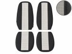 Set Huse Scaune Camion pentru Volvo FH4 2014+, Textil, Negru-Gri, 4 Piese