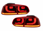 Set stopuri GTI FULL LED pentru Volkswagen Golf 6 VI MK6 Hatchback 2008-2013, GTI R20, semnalizare dinamica, Rosu