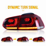 Set stopuri GTI FULL LED pentru Volkswagen Golf 6 VI MK6 Hatchback 2008-2013, GTI R20, semnalizare dinamica, Rosu