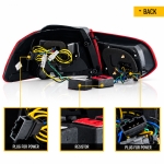 Set stopuri GTI FULL LED pentru Volkswagen Golf 6 VI MK6 Hatchback 2008-2013, GTI R20, semnalizare dinamica, Rosu