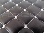 Covorase Auto din Piele Ecologica pentru DAF XF 105, Cutie Automata, Matlasate, Premium, Culoare Negru cu Cusatura Alba