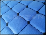 Covorase Auto din Piele Ecologica pentru DAF XF 105, Cutie Automata, Matlasate, Premium, Culoare Albastru cu Cusatura Neagra