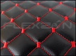 Covorase Auto din Piele Ecologica pentru DAF XF 106, Cutie Automata, Matlasate, Premium, Culoare Negru cu Cusatura Rosie