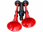 Claxon Pneumatic Dublu 24V Super Apollo Echo pentru Camion, TIR si Autobuz, 125 dB, 3-10 Bar