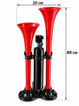 Claxon Pneumatic Dublu 24V Super Apollo Echo pentru Camion, TIR si Autobuz, 125 dB, 3-10 Bar