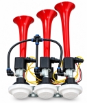 Claxon Pneumatic Triplu 24V Triple Arab pentru Camion, TIR si Autobuz, 125 dB, 3-10 Bar