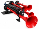 Claxon Pneumatic cu 5 Trompete 24V Super Resonant Air Dadan pentru Camion, TIR si Autobuz, 125 dB, 3-10 Bar
