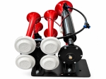 Claxon Pneumatic cu 5 Trompete 24V Super Resonant Air Dadan pentru Camion, TIR si Autobuz, 125 dB, 3-10 Bar