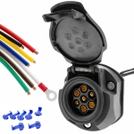 Kit Priza Remorca 7 Pini cu Cablaj si Conectori, Mufa Auto pentru Remorca, Rulota, Platforma, Carlig Remorcare