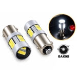 Set 2 Becuri LED Auto BAX9S pentru Lumini de Zi DRL, 17 SMD, 12V, 2W, Lumina Alba, cu Lupa, Blister
