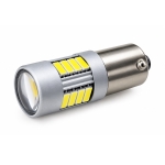 Set 2 Becuri LED Auto BAX9S pentru Lumini de Zi DRL, 17 SMD, 12V, 2W, Lumina Alba, cu Lupa, Blister