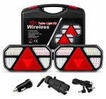 Set Stopuri LED Wireless Magnetice Remorca Rulota Platforma, 12V-24V, 5 Functii, Semnalizare Dinamica, 7 Pini, E-Mark E57, IP65, Valiza