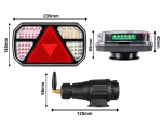Set Stopuri LED Wireless Magnetice Remorca Rulota Platforma, 12V-24V, 5 Functii, Semnalizare Dinamica, 7 Pini, E-Mark E57, IP65, Valiza