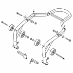 Stander Moto Spate pentru Motocicleta, Suport Ridicare si Mentenanta, Reglabil 240-370 mm, Capacitate 450 kg, Adaptoare L si U, Roti 72 mm, Otel, Negru