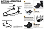 Stander Moto Spate pentru Motocicleta, Suport Ridicare si Mentenanta, Reglabil 240-370 mm, Capacitate 450 kg, Adaptoare L si U, Roti 72 mm, Otel, Negru