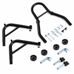 Stander Moto Spate pentru Motocicleta, Suport Ridicare si Mentenanta, Reglabil 240-370 mm, Capacitate 450 kg, Adaptoare L si U, Roti 72 mm, Otel, Negru