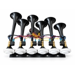 Claxon Muzical Pneumatic Basuri cu 6 Trompete, 20 Melodii, 12V/24V si Telecomanda Wireless