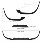 Prelungire Bara Fata Universala Cupra Lip, Spoiler Splitter Auto din 3 Piese, Plastic ABS, Negru