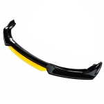 Prelungire Bara Fata Universala, Lip Spoiler Splitter Auto din 4 Piese, Plastic ABS, Negru cu Galben, 180 cm