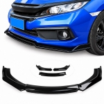 Prelungire Bara Fata Universala, Lip Spoiler Auto Tuning, 4 Piese, ABS, Negru Lucios, 180 cm