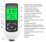 Aparat Digital Masurat Grosimea Vopselei Auto HW300PRO, Tester Vopsea Fe/NFe, Ecran LCD, 0-1800 Microni