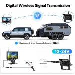 Sistem Camera Marsarier Wireless cu Monitor 7 Inch, 12V/24V, Vedere Nocturna IR, IP67, pentru Camion, TIR si Autoutilitara