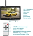 Sistem Camera Marsarier Wireless cu Monitor 7 Inch, 12V/24V, Vedere Nocturna IR, IP67, pentru Camion, TIR si Autoutilitara