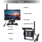 Sistem Camera Marsarier Wireless cu Monitor 7 Inch, 12V/24V, Vedere Nocturna IR, IP67, pentru Camion, TIR si Autoutilitara