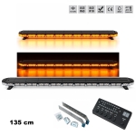 Rampa luminoasa LED Girofar 135 cm, 138W, 138 LED-uri, 16 moduri de avertizare, 12V-24V, ECE R65 R10, IP67, Portocaliu
