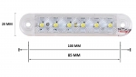 LED Lampa Laterala Flexzon, Alba, Gabarit, 12V -24V, 6 SMD, Resistenta La Apa