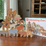 Joc educational din lemn cu 16 animale, Invatati sa recunoasteti animale