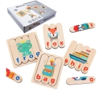 Puzzle educativ din lemn cu alfabetul englez Word Spelling Puzzle