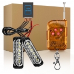 24 LED Lumină de avertizare de urgență, grilă față, spate cablare modul de cutie si telecomand, 12 moduri 4 buc