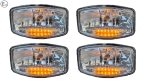 Set Far oval 12V 24V 9,6 inchi și 6 LED-uri 2 funcții pentru camion 4 buc