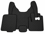 Covorase Auto din Piele Ecologica pentru DAF XF 106, Cutie Automata, Matlasate, Premium, Culoare Negru cu Cusatura Neagra