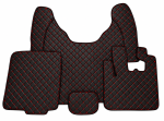 Covorase Auto din Piele Ecologica pentru DAF XF 106, Cutie Automata, Matlasate, Premium, Culoare Negru cu Cusatura Rosie