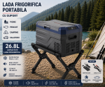 Set Camping Flexzon - Lada Frigorifica Portabila SMART 26.8L + Suport Pliabil Reglabil din Aluminiu 60kg