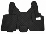 Covorase Auto din Piele Ecologica pentru DAF XF 105, Cutie Automata, Matlasate, Premium, Culoare Negru cu Cusatura Neagra