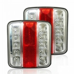 Set 2 Lampi Led Stop Auto Flexzon, 5 Functii, 14 Leduri, Remorca, Camion, Trailer, 12-24V