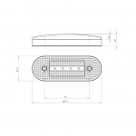 Lampa Gabarit LED, Cu Suport, Reflector Incorporat, Forma Ovala, E-Mark, Efect Neon, Impermeabil, 12V-24V