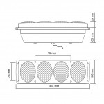 Set 2X Lampi Stop Auto Flexzon, Cu Cablu, 5 Functii, 12V - 24V, 314mm x 100mm x 65mm, Pentru Remorca, Camion, Trailer