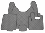 Covorase Auto din Piele Ecologica pentru DAF XF 105, Cutie Automata, Matlasate, Premium, Culoare Gri cu Cusatura Gri