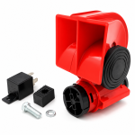 Claxon auto universal tip melc cu compresor, goarna 12V, sunet puternic 125 dB, 154 x 112 mm, Rosu